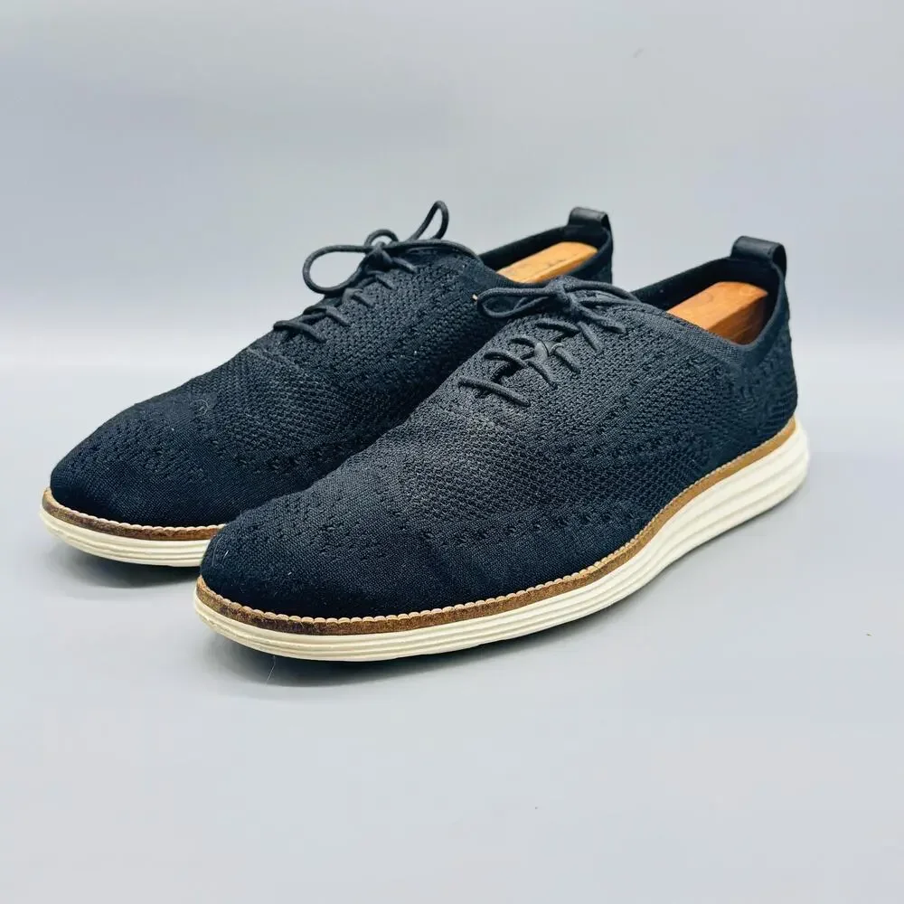 Cole Haan Shoes Mens 10.5 Black OriginalGrand Stitchlite Wingtip Oxford Dress